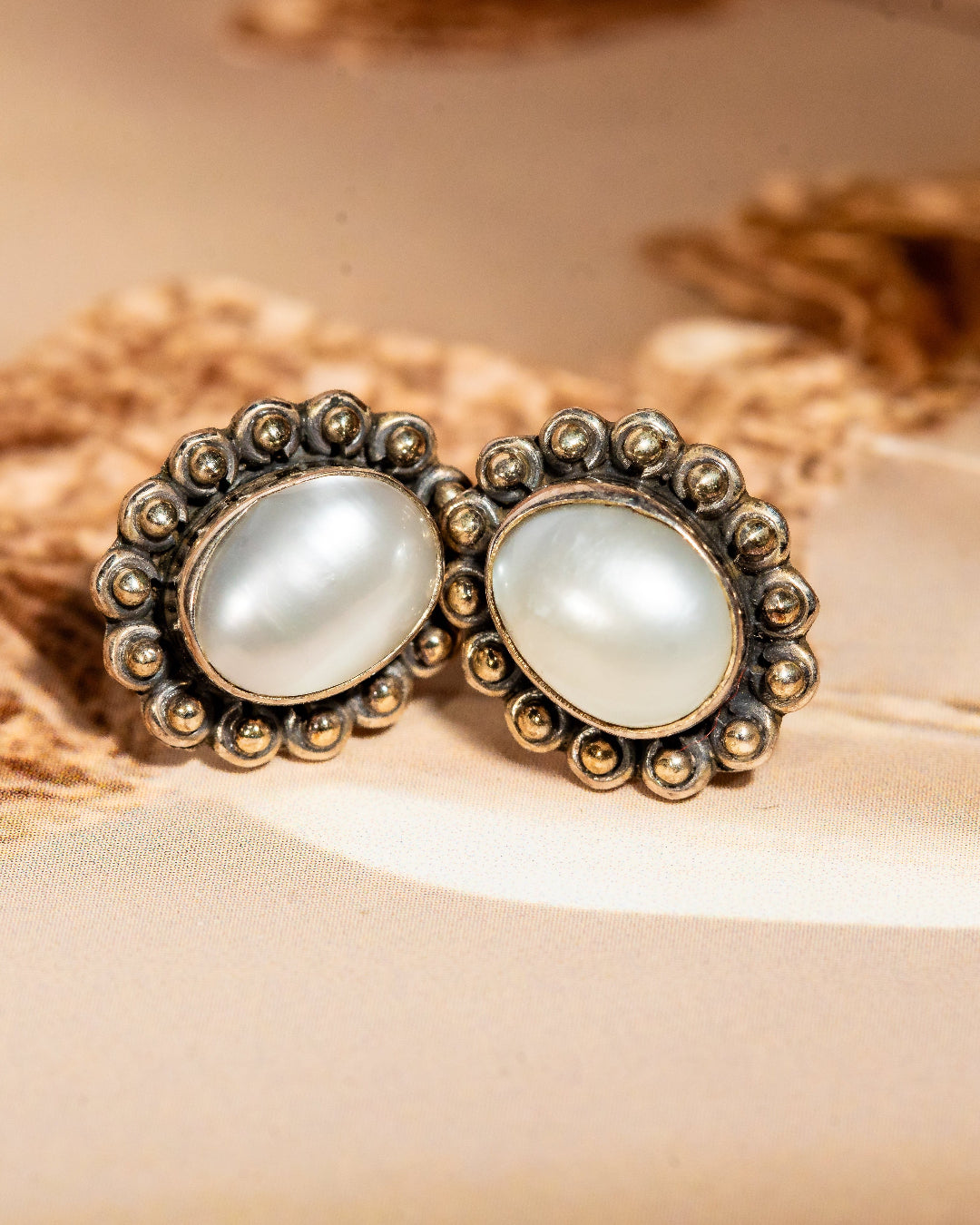 Luminous Mother of Pearl Cluster Studs