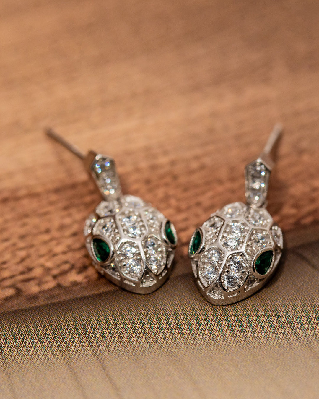 The Serpentine Gaze Silver Earrings