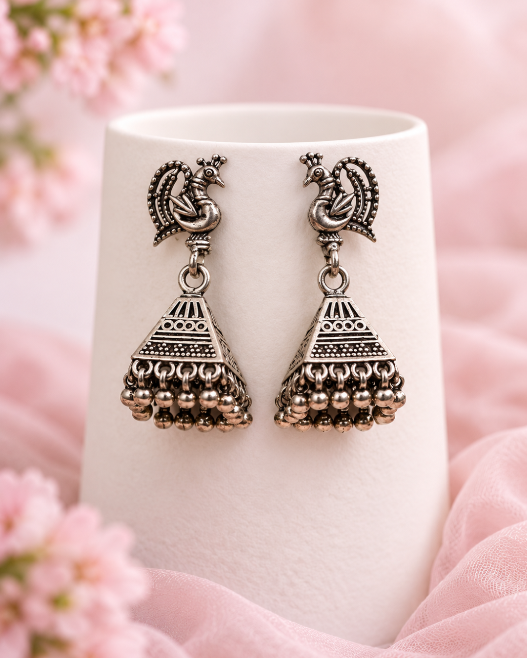 Majestic Peacock Jhumka Earrings