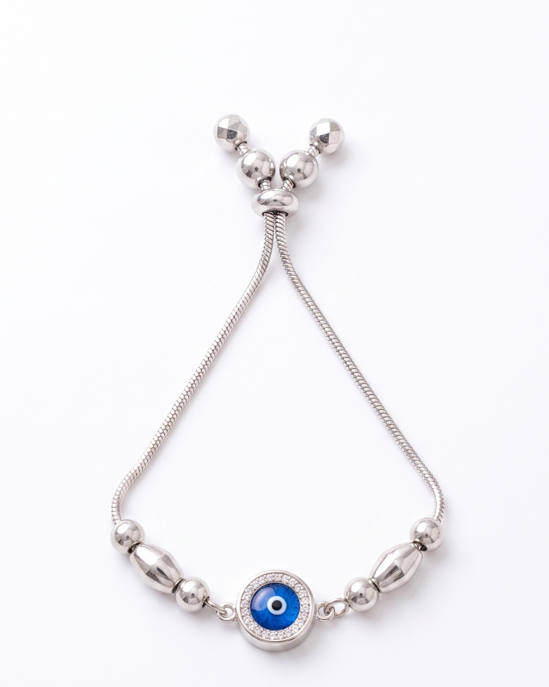 Evil eye charm adjustable bracelet