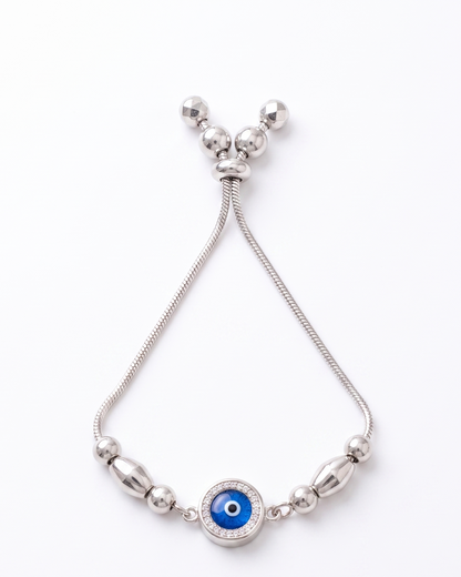 Evil eye charm adjustable bracelet