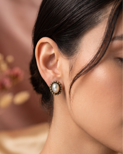 Luminous Mother of Pearl Cluster Studs