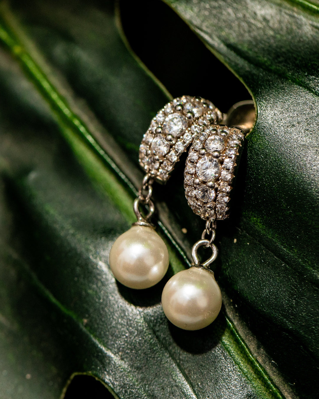 Pearl Drop Hoop Earrings