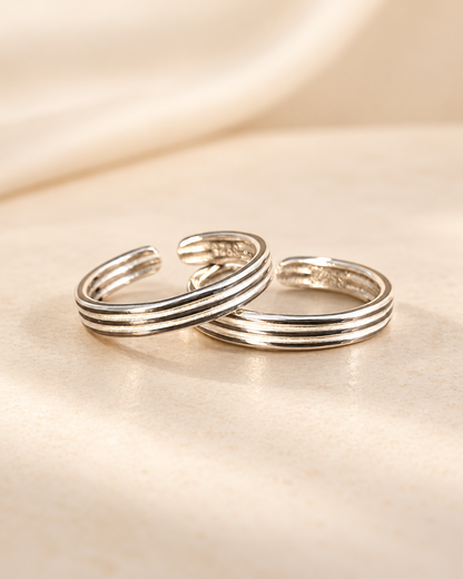 Triple-Line Adjustable Toe Rings