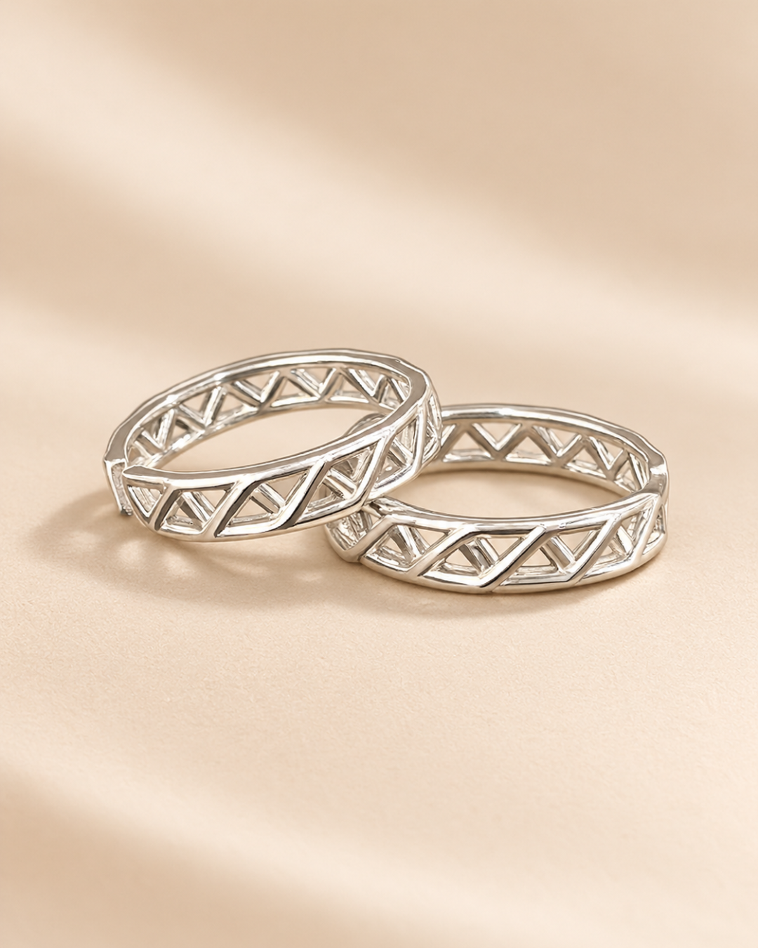 925 Sterling Silver Geometric Toe Rings – Adjustable Fit