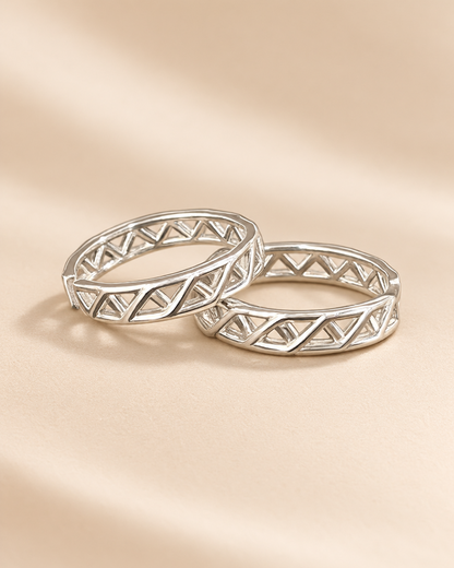 925 Sterling Silver Geometric Toe Rings – Adjustable Fit